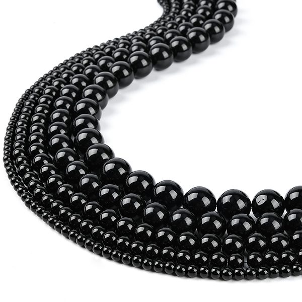 Perles en pierre d’obsidienne