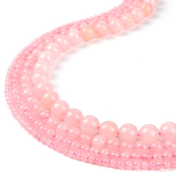 Perline di pietra di quarzo rosa