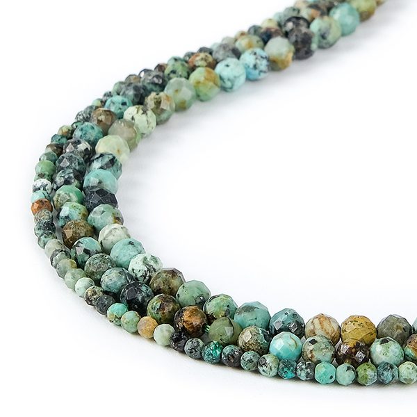 African pine faceted stone beads