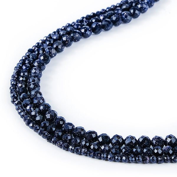 Perle di arenaria blu pietra sfaccettata