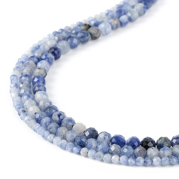 Blue dot jasper faceted stone beads