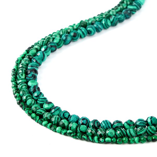 Malachite faceted stone beads