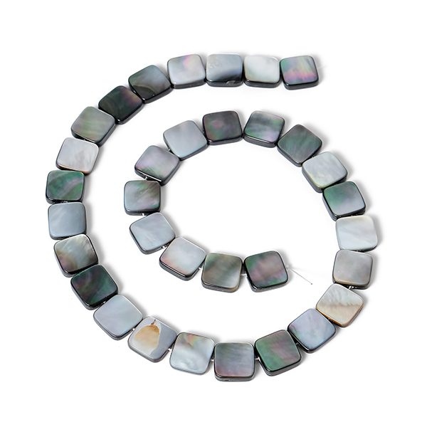 Square Black Lip Shell Beads – 12 x 12mm