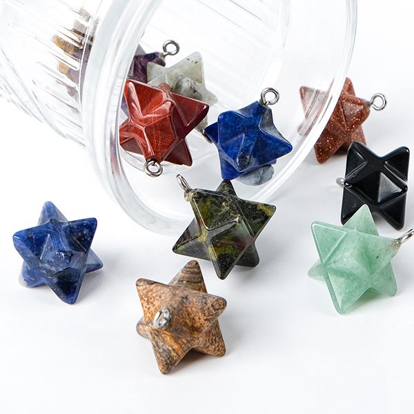 Estrella merkabá colgante de piedra semipreciosas