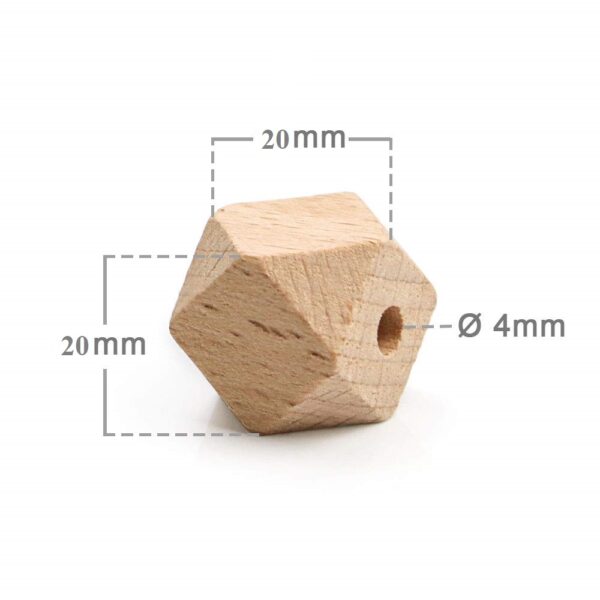 120pcs Cuboctaedros de Madera Haya Ø20mm