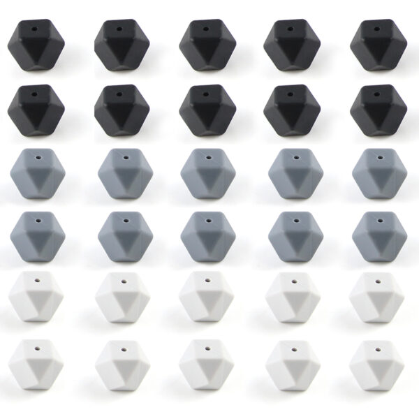 Lote 300 Cuentas poliedro de Silicona Ø17mm Reino Misterioso