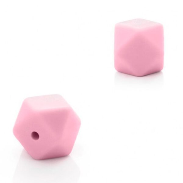 50 Cuboctaedros 14mm de Silicona – Rosa-1222
